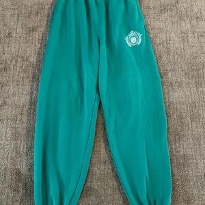 Hollister Green Sweatpants Relaxed Fit Elastic Cuffs